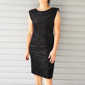 Alice + Olivia black sequined dress